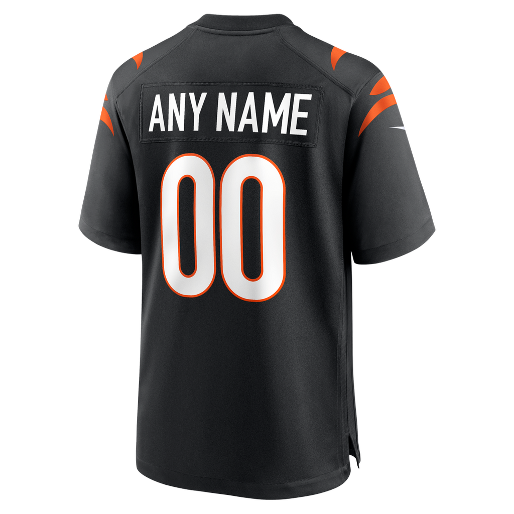 Cincinnati Bengals Nike Black Game Custom Jersey