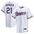 Texas Rangers Jake Burger Nike White Home Replica Jersey
