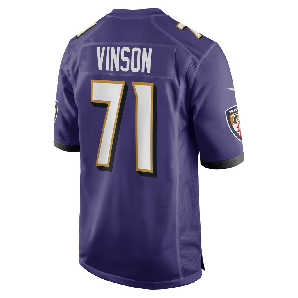 Baltimore Ravens Carson Vinson Nike Purple Team Game Jersey