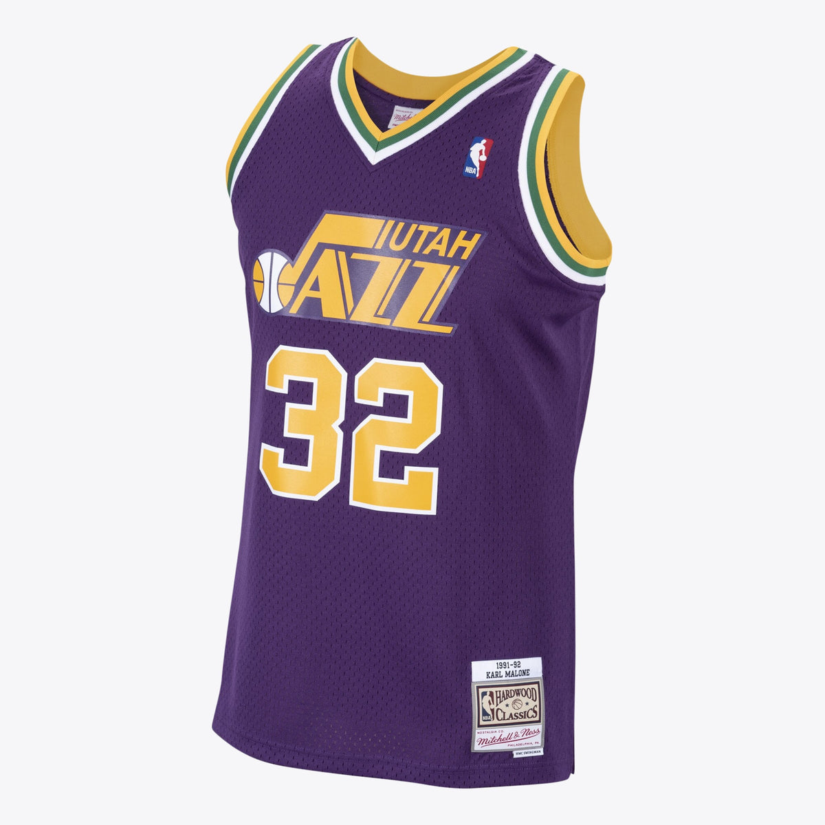 Utah Jazz Karl Malone 1991 Hardwood Classics Road Swingman Jersey by Mitchell & Ness - Purple