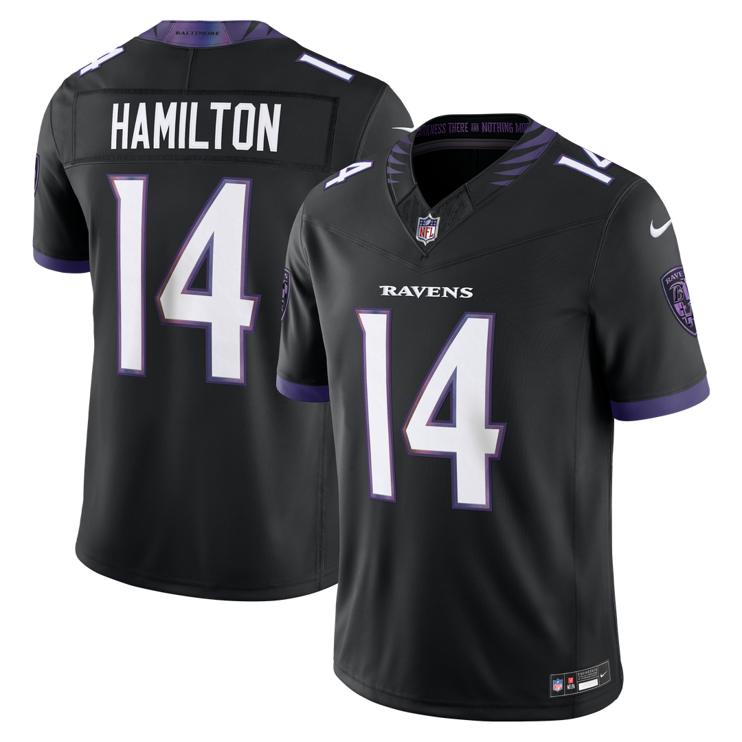 Baltimore Ravens Kyle Hamilton Nike Black Alternate Vapor F.U.S.E. Stitched Limited Jersey