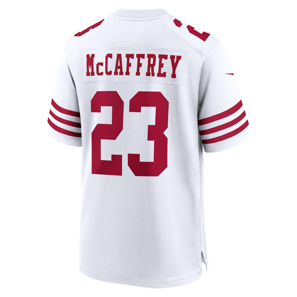 San Francisco 49ers Christian McCaffrey Nike White 80th Anniversary Game Jersey