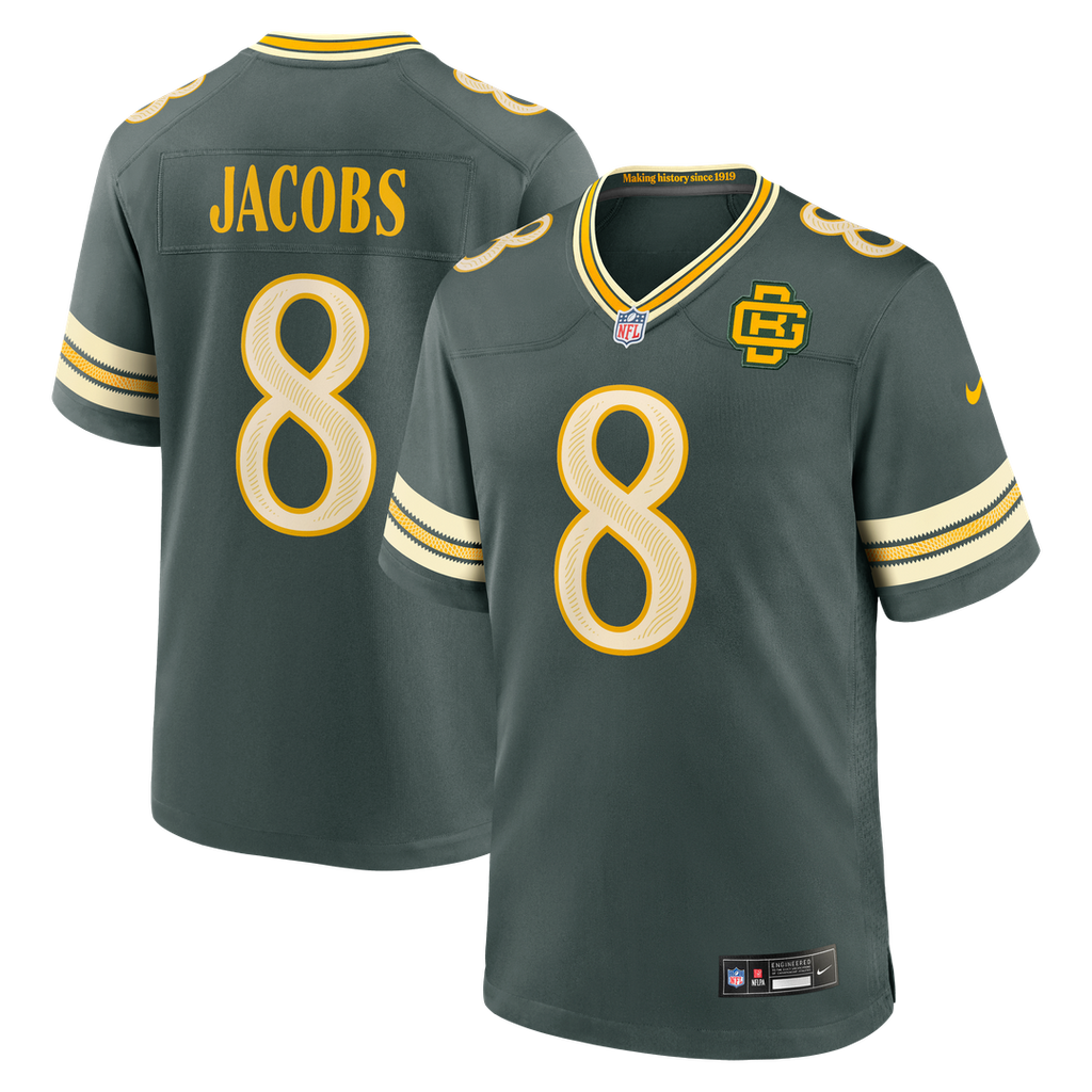 Green Bay Packers Josh Jacobs Nike Green 2026 Rivalries Collection Game Jersey