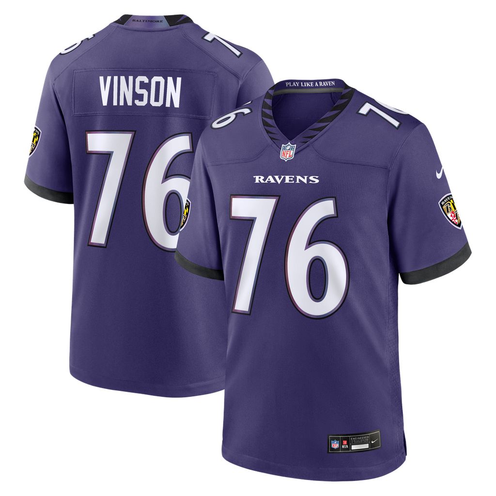 Baltimore Ravens Carson Vinson Nike Purple Team Game Jersey