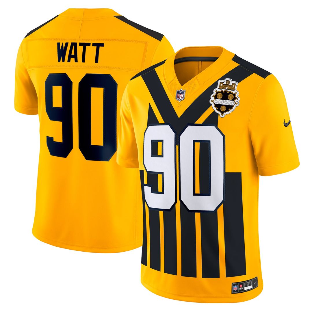 Pittsburgh Steelers T.J. Watt Nike Gold Alternate Vapor F.U.S.E. Limited Jersey