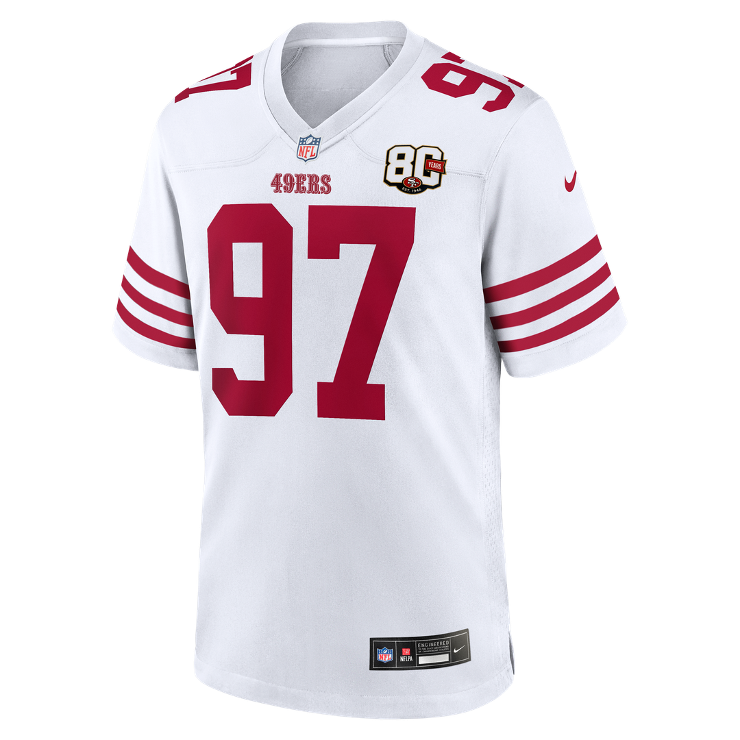 San Francisco 49ers Nick Bosa Nike Scarlet 80th Anniversary Game Jersey