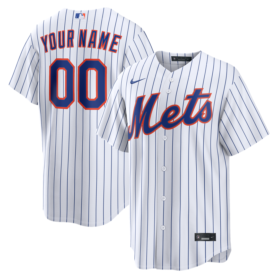 New York Mets Nike White Home Replica Custom Jersey