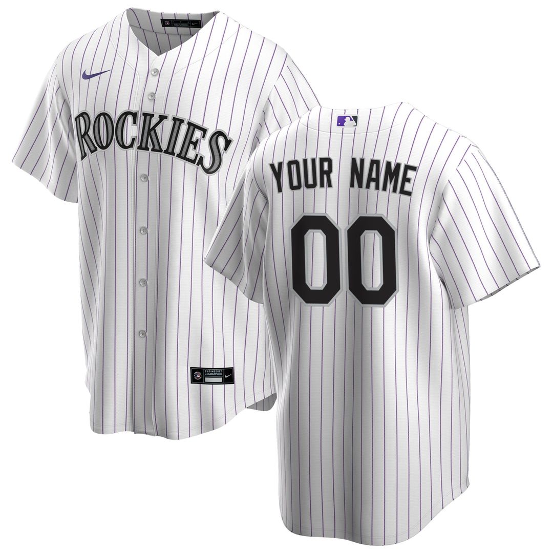 Colorado Rockies Nike White Home Replica Custom Jersey