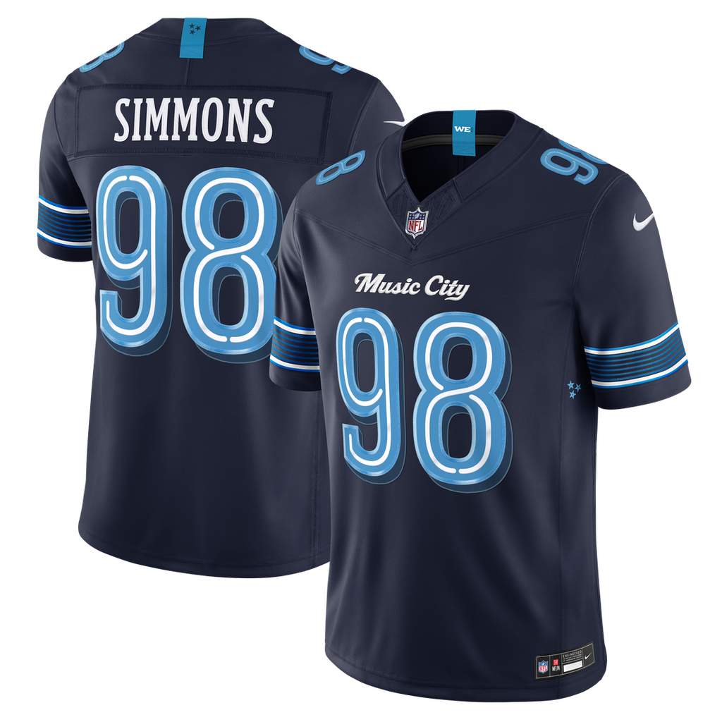 Tennessee Titans Jeffery Simmons Nike Navy 2026 Rivalries Collection Stitched Limited Jersey