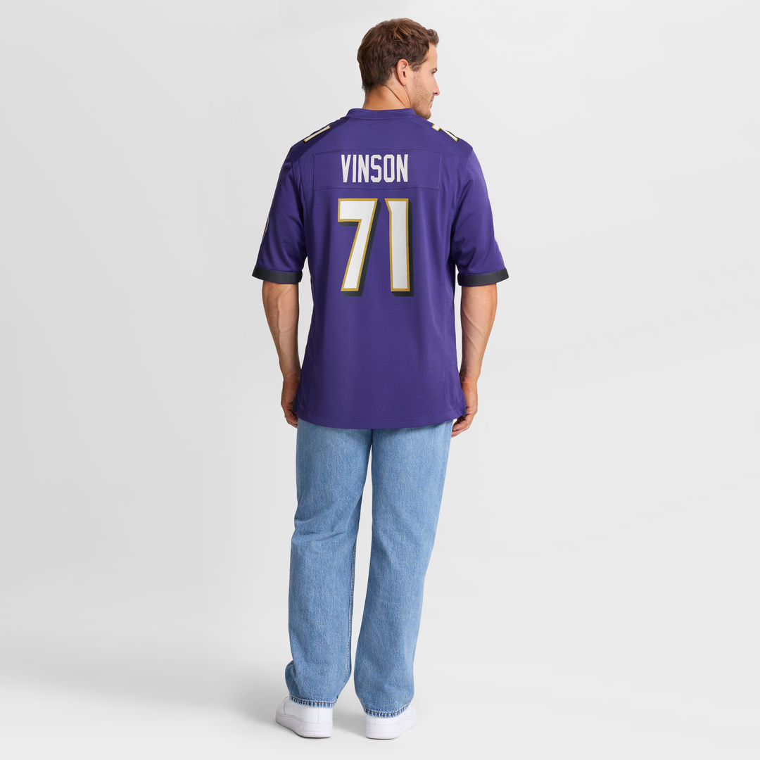 Baltimore Ravens Carson Vinson Nike Purple Team Game Jersey