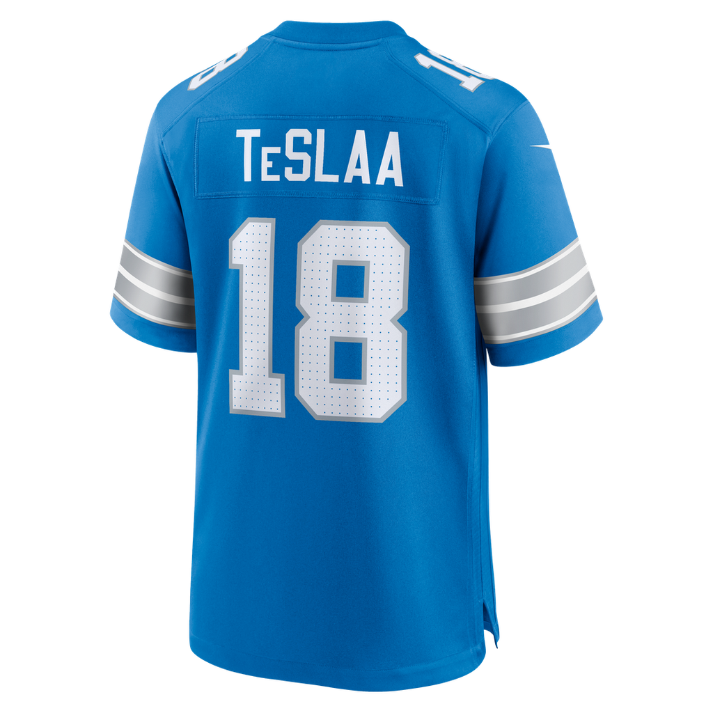 Detroit Lions Isaac TeSlaa Nike Blue Game Player Jersey