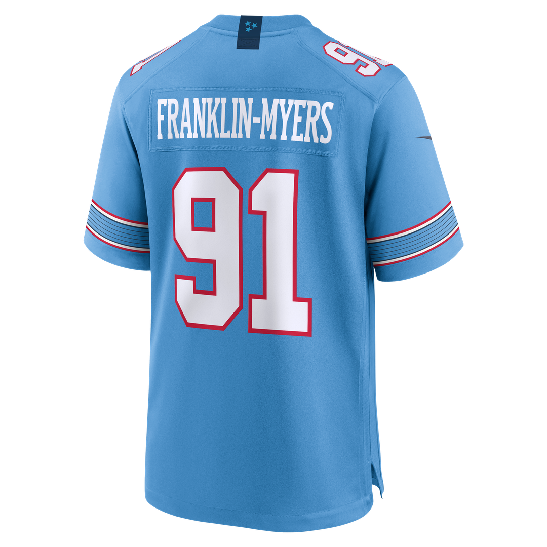 Tennessee Titans John Franklin-Myers Nike Light Blue Team Game Jersey