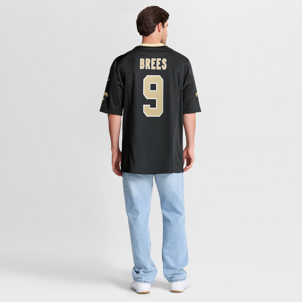 New Orleans Saints Drew Brees Nike Black Team Game Jersey