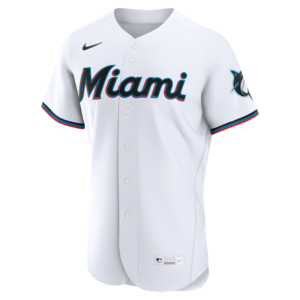 Miami Marlins Nike White Home Authentic Custom Jersey