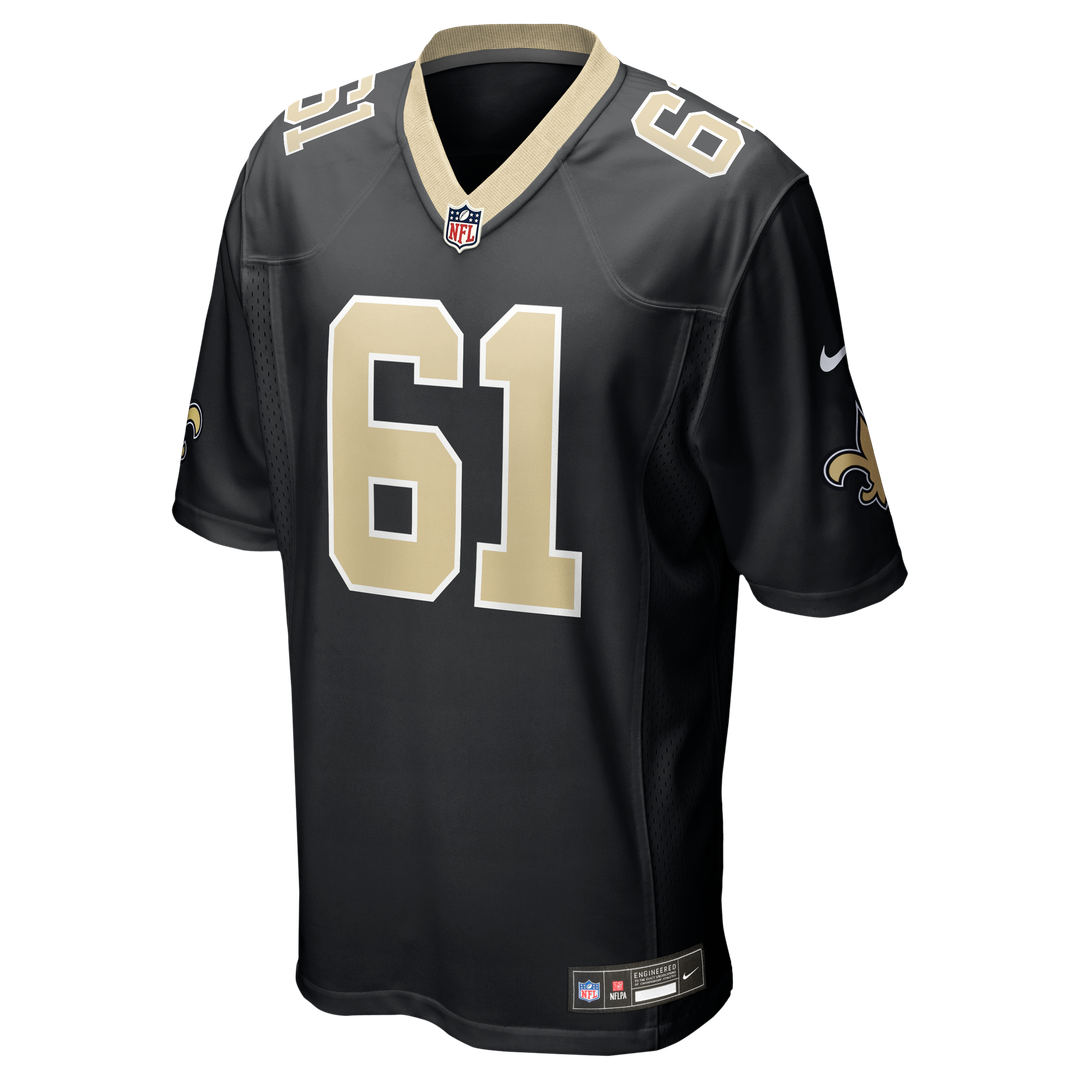 New Orleans Saints Drew Desjarlais Nike Black Game Player Jersey