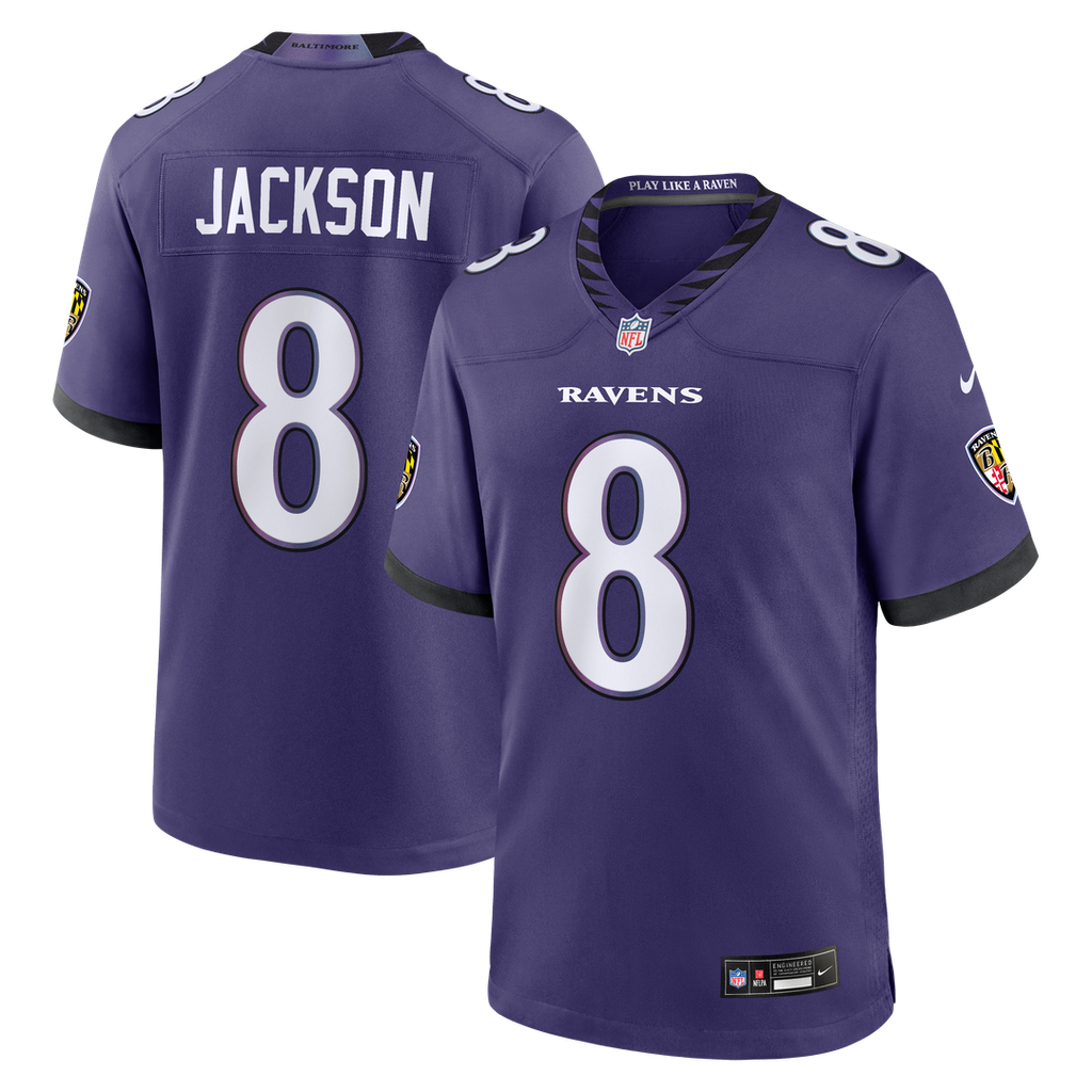 Baltimore Ravens Lamar Jackson Nike Purple Team Game Jersey