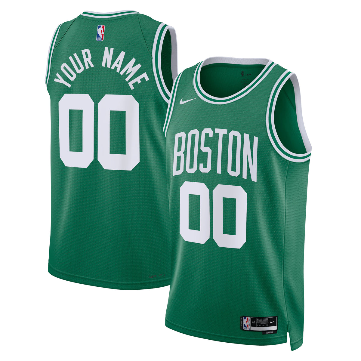 Boston Celtics Nike Icon Edition Swingman Jersey - Kelly Green - Custom - Unisex
