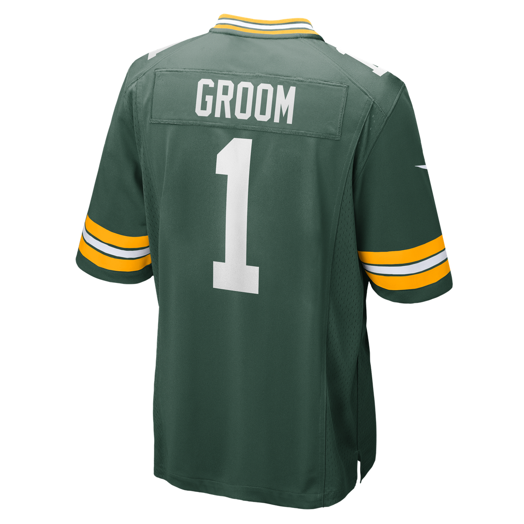 Green Bay Packers Number 1 Groom Nike Green Game Jersey