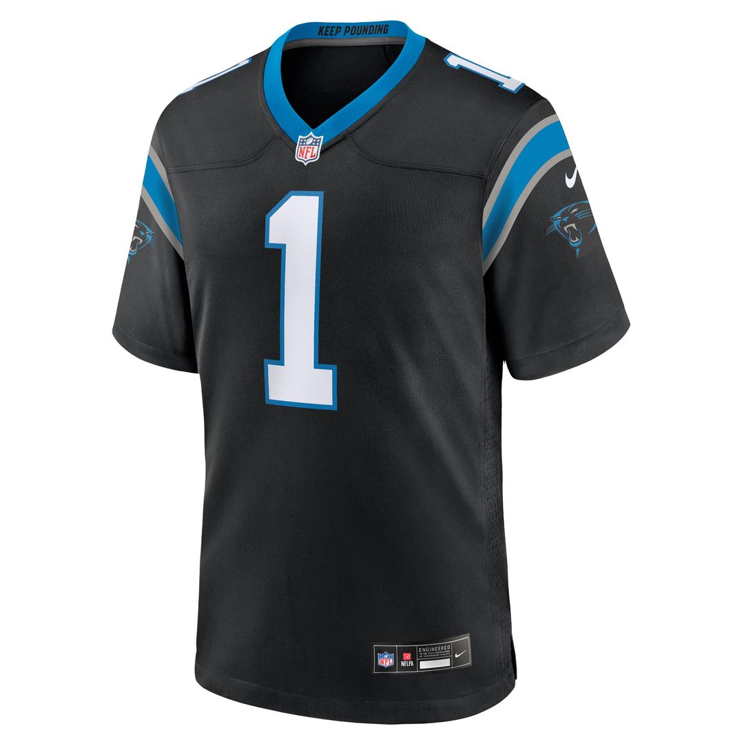Carolina Panthers Number 1 Dad Nike Black Game Jersey