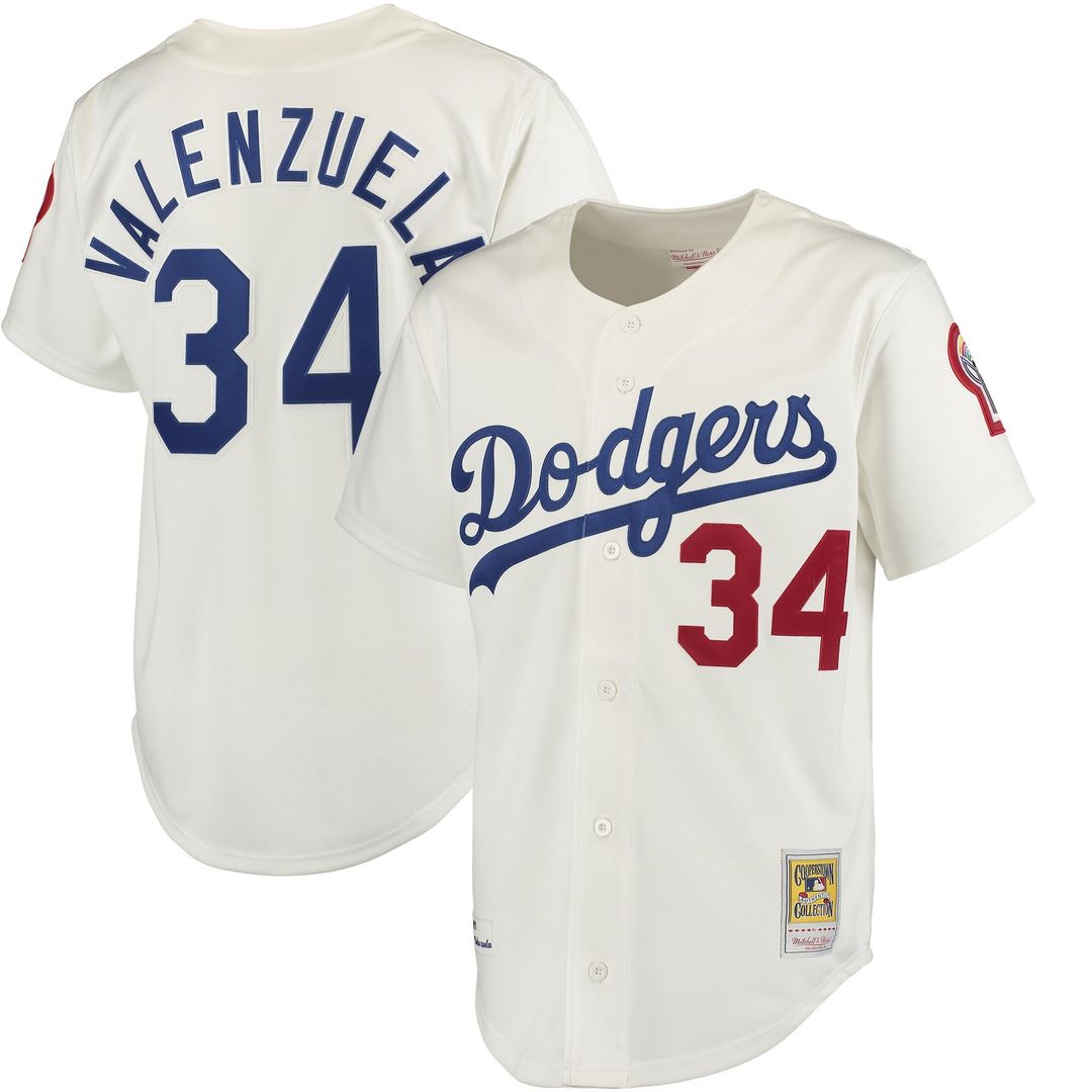 Los Angeles Dodgers Fernando Valenzuela Mitchell & Ness Gray Road 1981 Cooperstown Collection Authentic Jersey