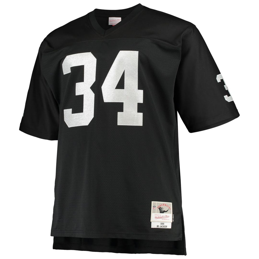 Las Vegas Raiders Bo Jackson Mitchell & Ness Black Big & Tall 1988 Retired Player Replica Jersey