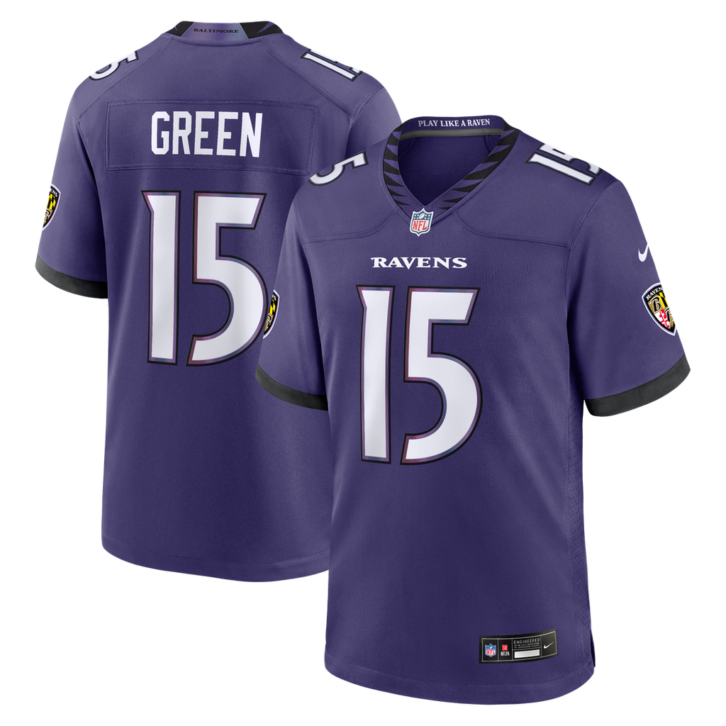 Baltimore Ravens Mike Green Nike Purple Team Game Jersey