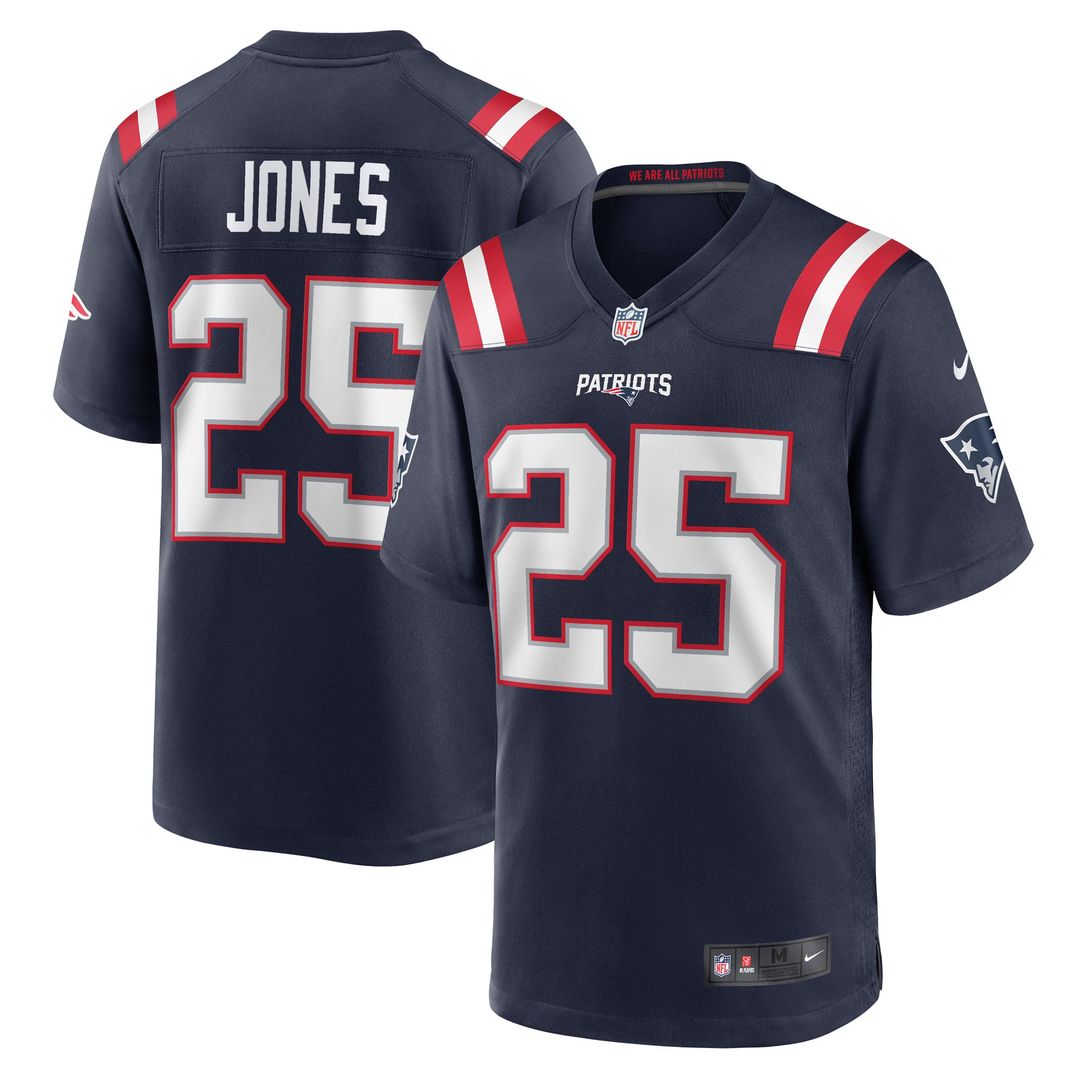 New England Patriots Marcus Jones Nike Navy Game Player Jersey