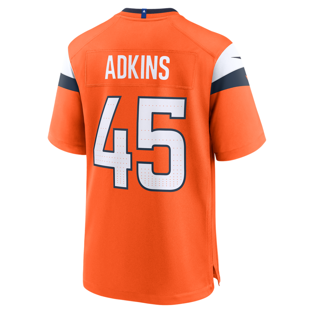 Denver Broncos Nate Adkins Nike Orange Team Game Jersey