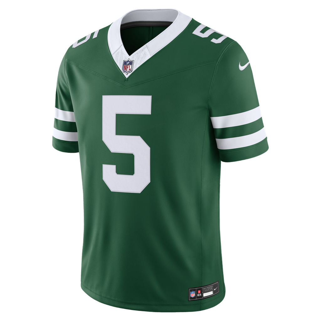 New York Jets Garrett Wilson Nike Legacy Green Team Vapor F.U.S.E. Stitched Limited Jersey