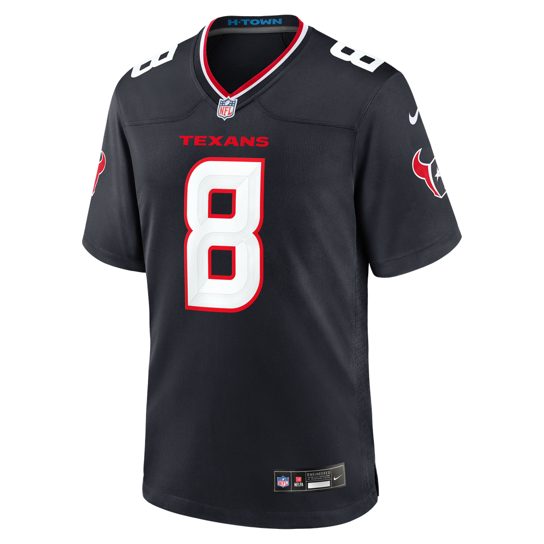Houston Texans Cade Stover Nike Navy Team Game Jersey