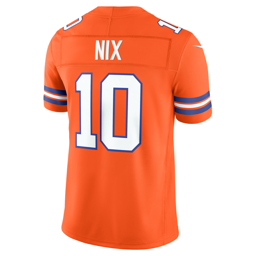 Denver Broncos Bo Nix Nike Orange Alternate Mile High Collection 1977 Throwback Vapor F.U.S.E. Stitched Limited Jersey