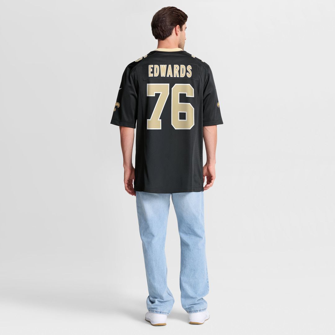 New Orleans Saints David Edwards Nike Black Team Game Jersey