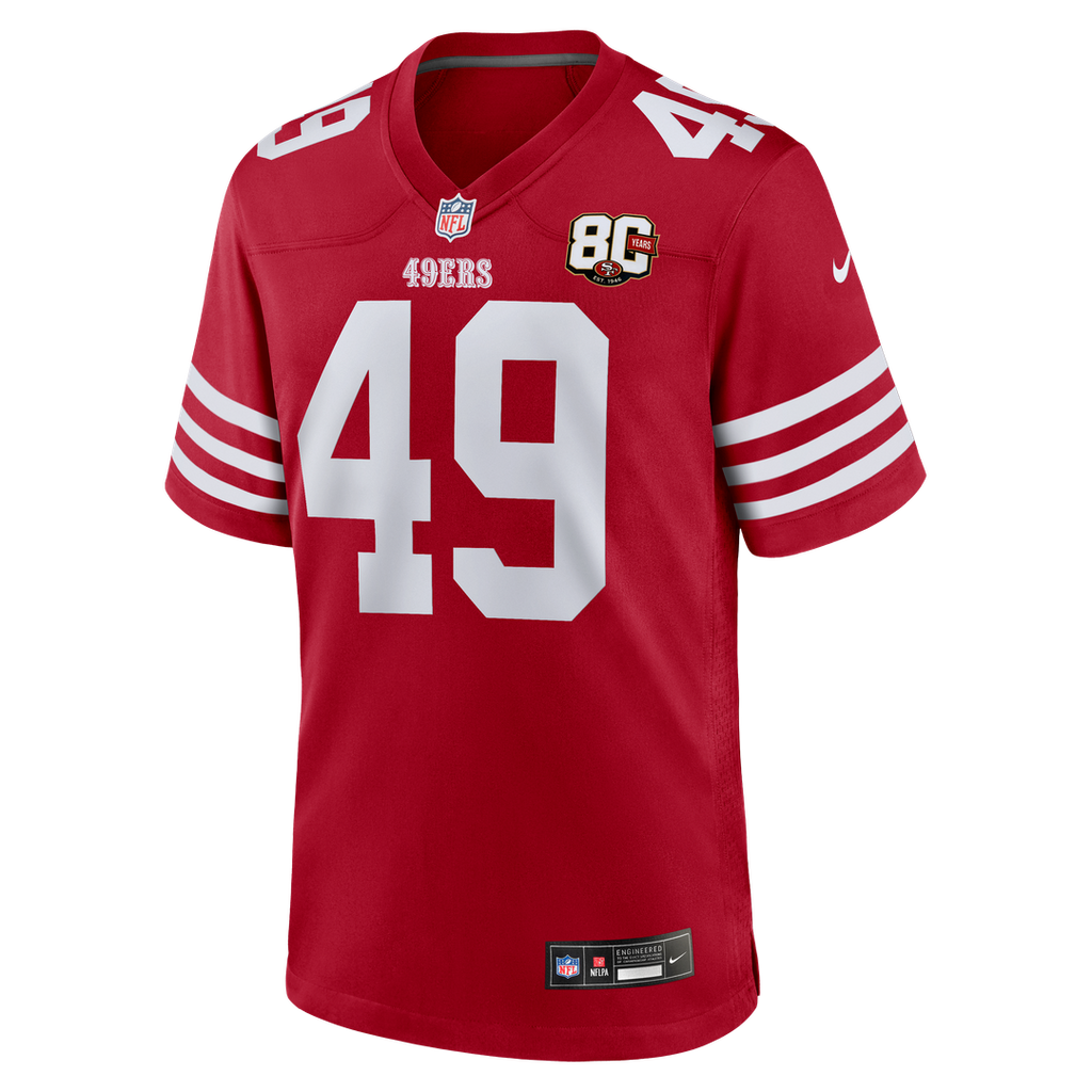 San Francisco 49ers The Faithful Nike White 80th Anniversary Game Jersey