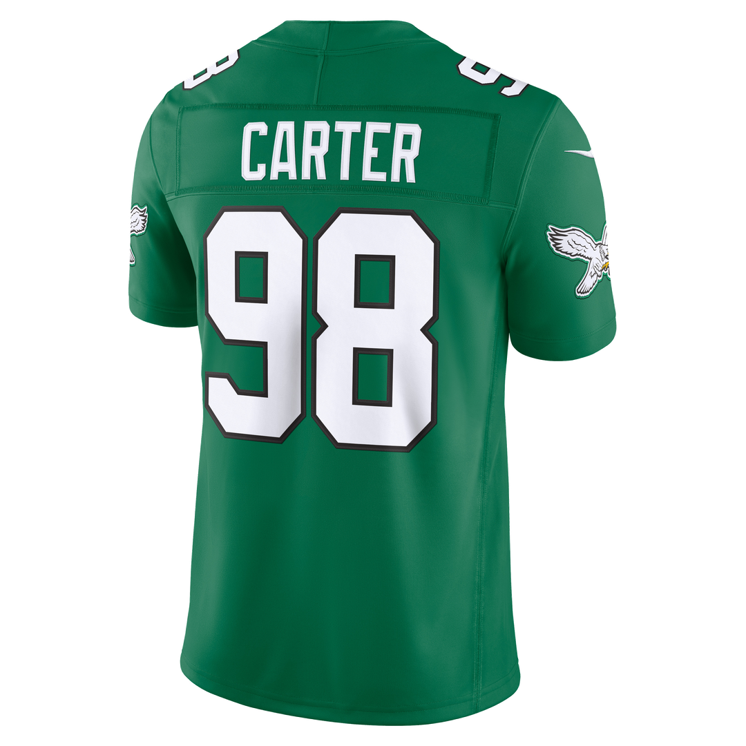 Philadelphia Eagles Jalen Carter Nike Kelly Green Alternate Vapor F.U.S.E. Stitched Limited Jersey