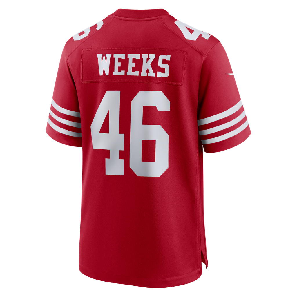San Francisco 49ers Jon Weeks Nike Scarlet Team Game Jersey