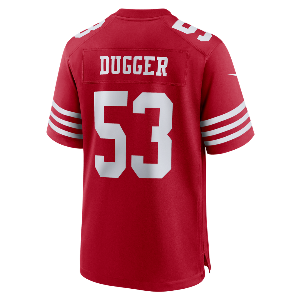 San Francisco 49ers Jaden Dugger III Nike Scarlet Team Game Jersey