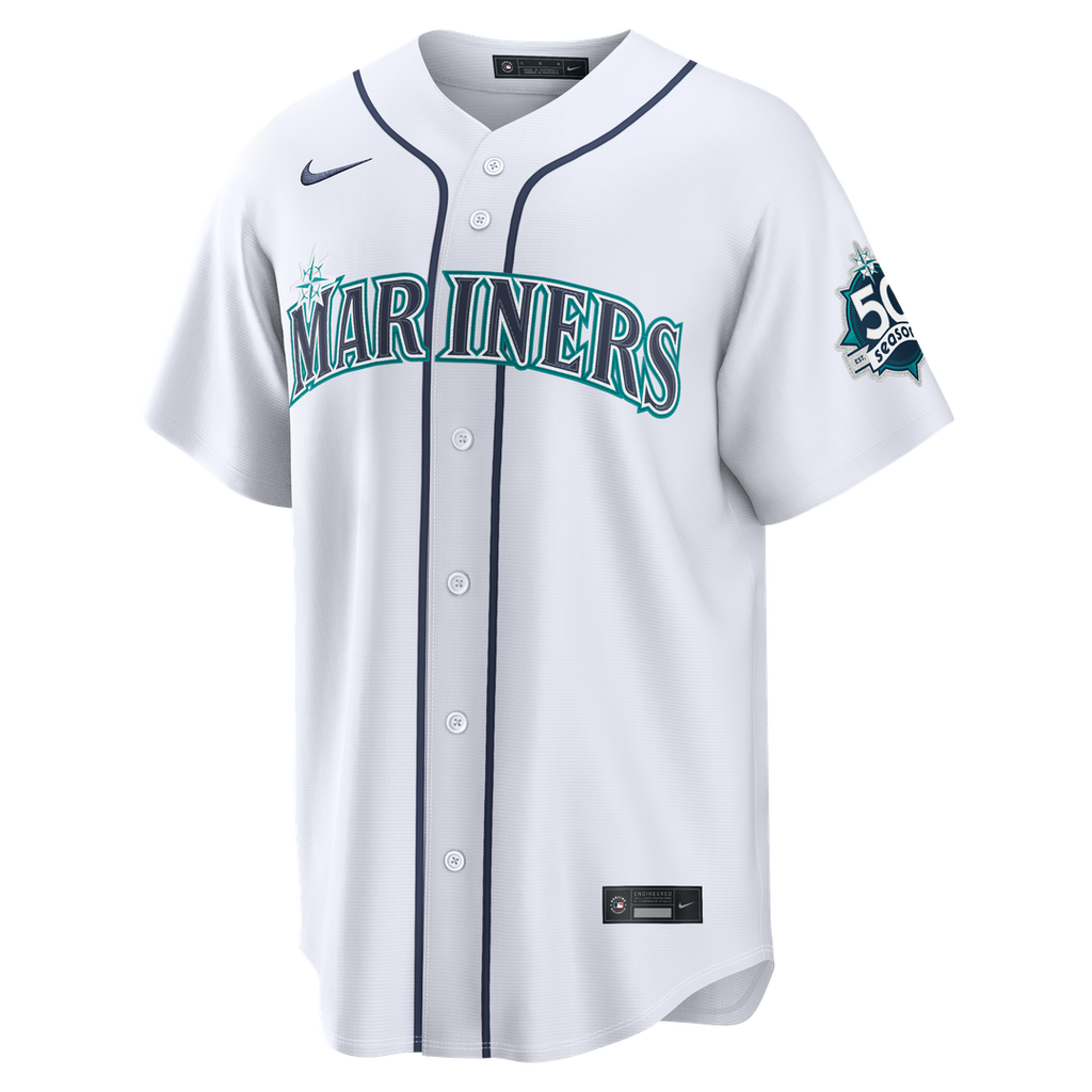 Seattle Mariners Julio Rodríguez Nike Teal Alternate Stadium 50th Season Patch Jersey