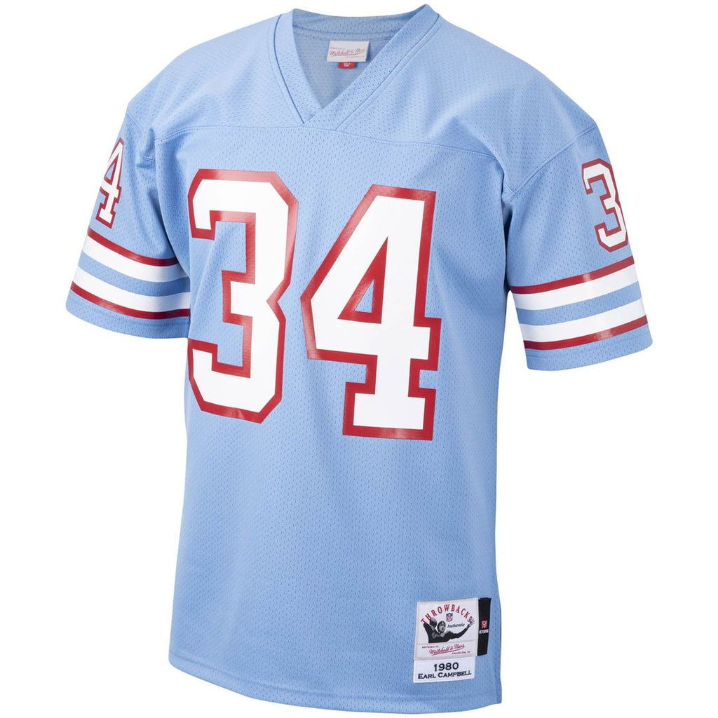 Houston Oilers 1980 Earl Campbell Mitchell & Ness Light Blue Authentic Throwback Retired Player Jersey