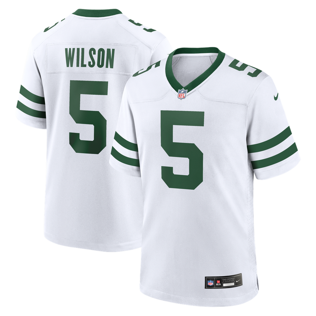 New York Jets Garrett Wilson Nike Legacy White Game Jersey