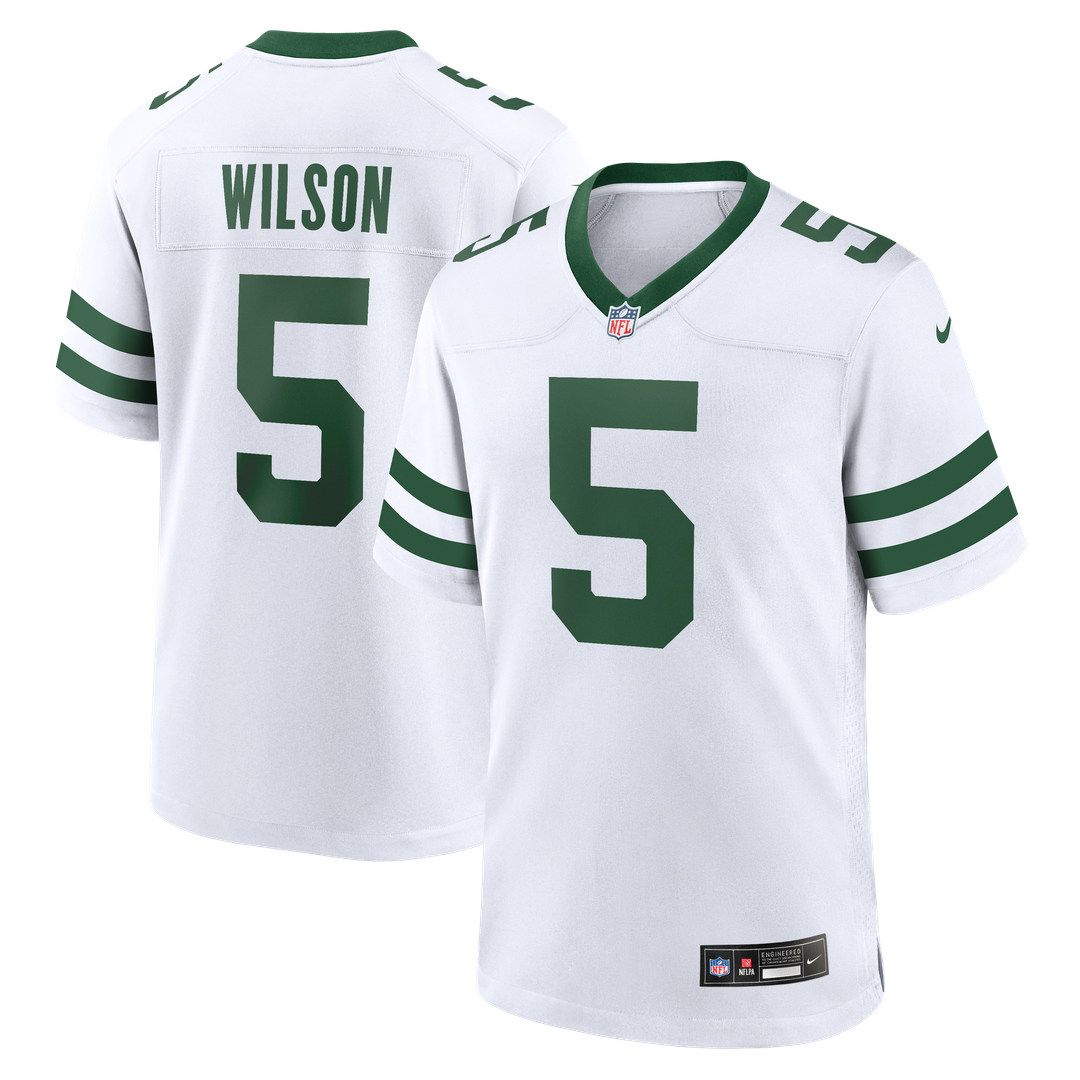 New York Jets Garrett Wilson Nike Legacy Black Alternate Game Jersey