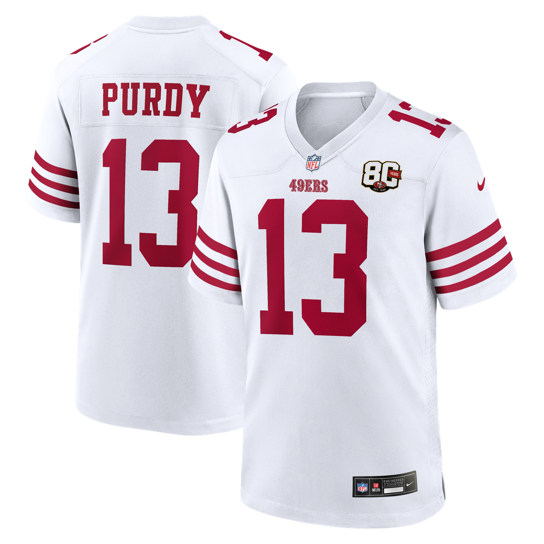 San Francisco 49ers Brock Purdy Nike Scarlet 80th Anniversary Game Jersey