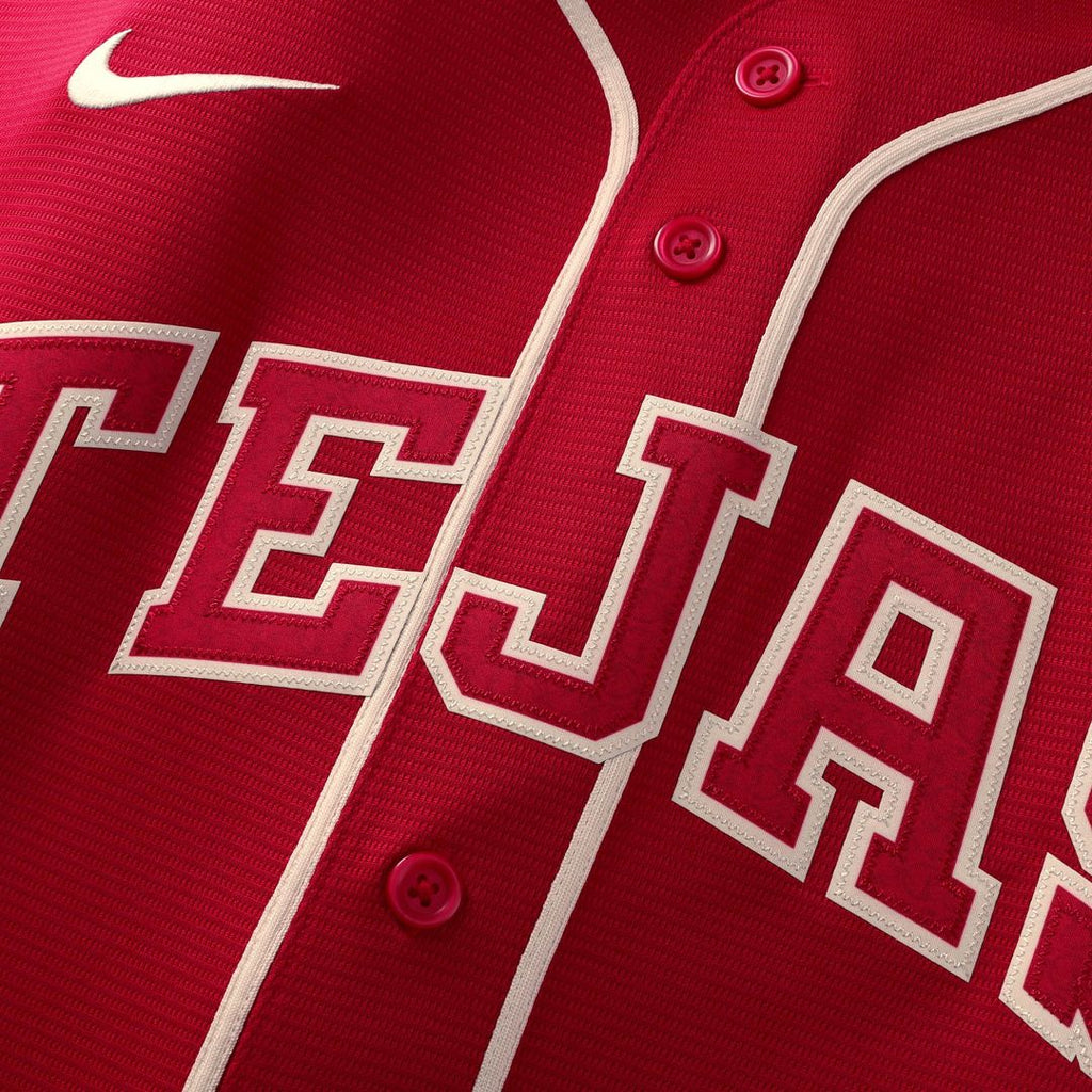 Texas Rangers Brandon Nimmo Nike Red 2026 City Connect Stadium Jersey