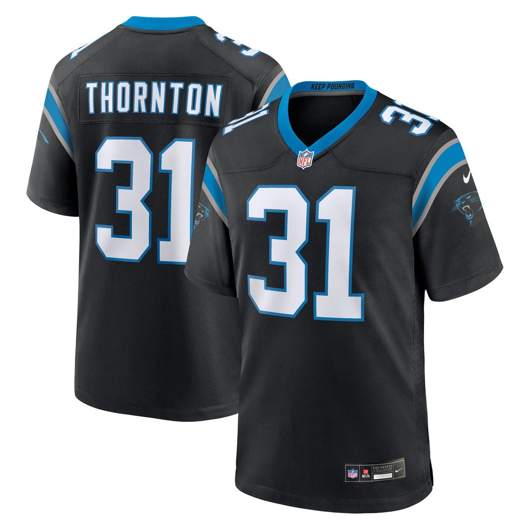 Carolina Panthers Corey Thornton Nike Black Team Game Jersey