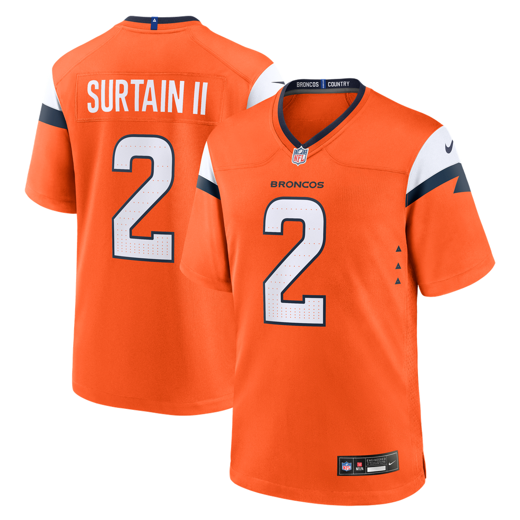 Denver Broncos Patrick Surtain II Nike Orange Team Game Jersey