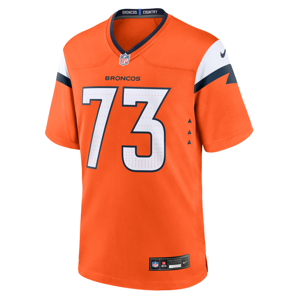Denver Broncos Frank Crum Nike Orange Team Game Jersey