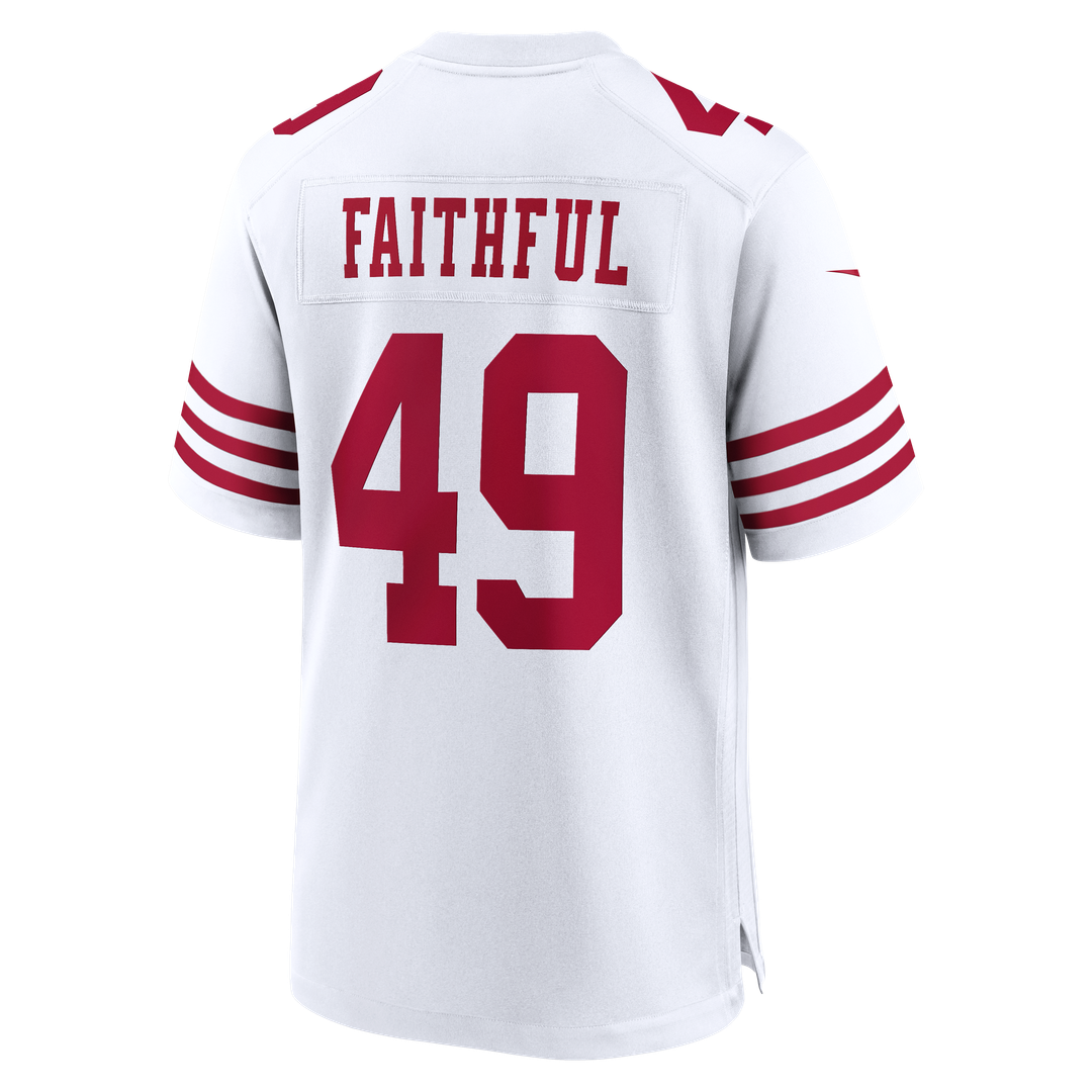 San Francisco 49ers The Faithful Nike White 80th Anniversary Game Jersey