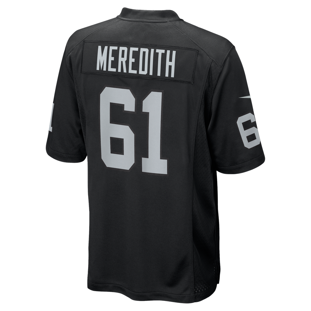 Las Vegas Raiders Jordan Meredith Nike Black Game Player Jersey