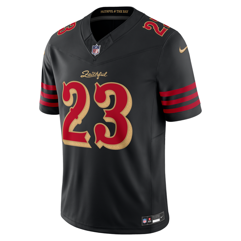 San Francisco 49ers Christian McCaffrey Nike Black Rivalries Collection Stitched Limited Jersey