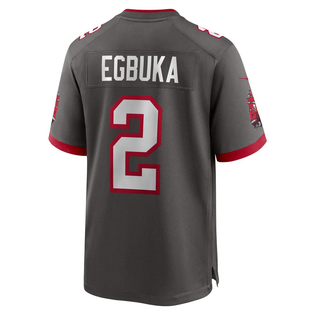 Tampa Bay Buccaneers Emeka Egbuka Nike Pewter Alternate Game Player Jersey