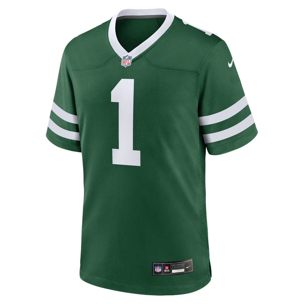New York Jets Nike Legacy Green #1 Dad Game Jersey